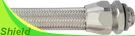 Delikon EMI RFI Shielding Heavy Series Over Braided Flexible Conduit and EMI RFI Shielding Termination Heavy Series Connector protect signals in the cable conductors from external sources of EMI, and also reduce the level of interference radiated by the cable, which could affect other conductors, equipment, and wiring surrounding the cable.