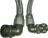 Braided flexible conduit for CNC machine wiring assembly