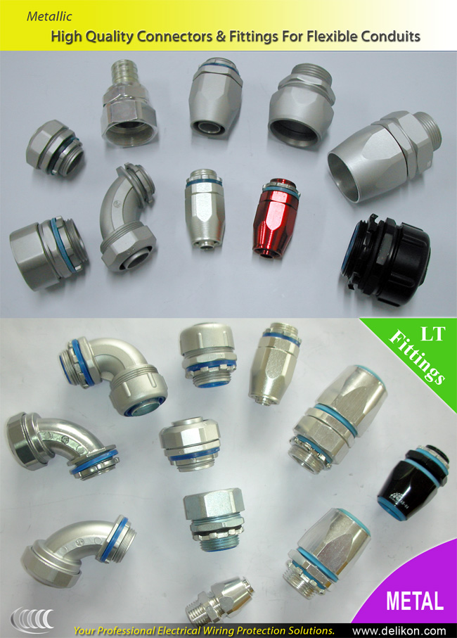 Delikon high quality metal connectors & fittings for flexible conduits